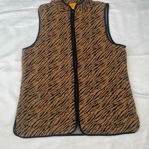 Ruby Rd Animal Print Zebra Print Vest Size small